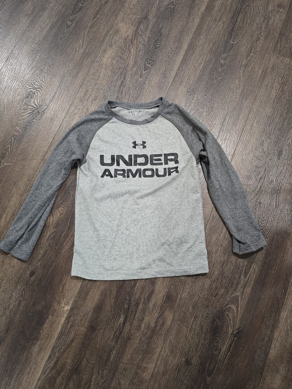 Under Armour Gray Heather Performance Top with Black Logo